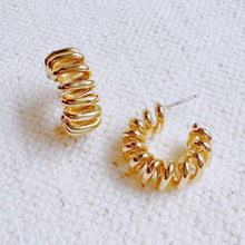 Load image into Gallery viewer, Curly Cord Hoop Earrings
