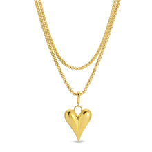 Load image into Gallery viewer, Long Or Doubled Up Elongated Bubble Heart Necklace
