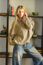 Load image into Gallery viewer, Mimosa - Striped Terry Oversized Long Sleeve Top: Golden / S
