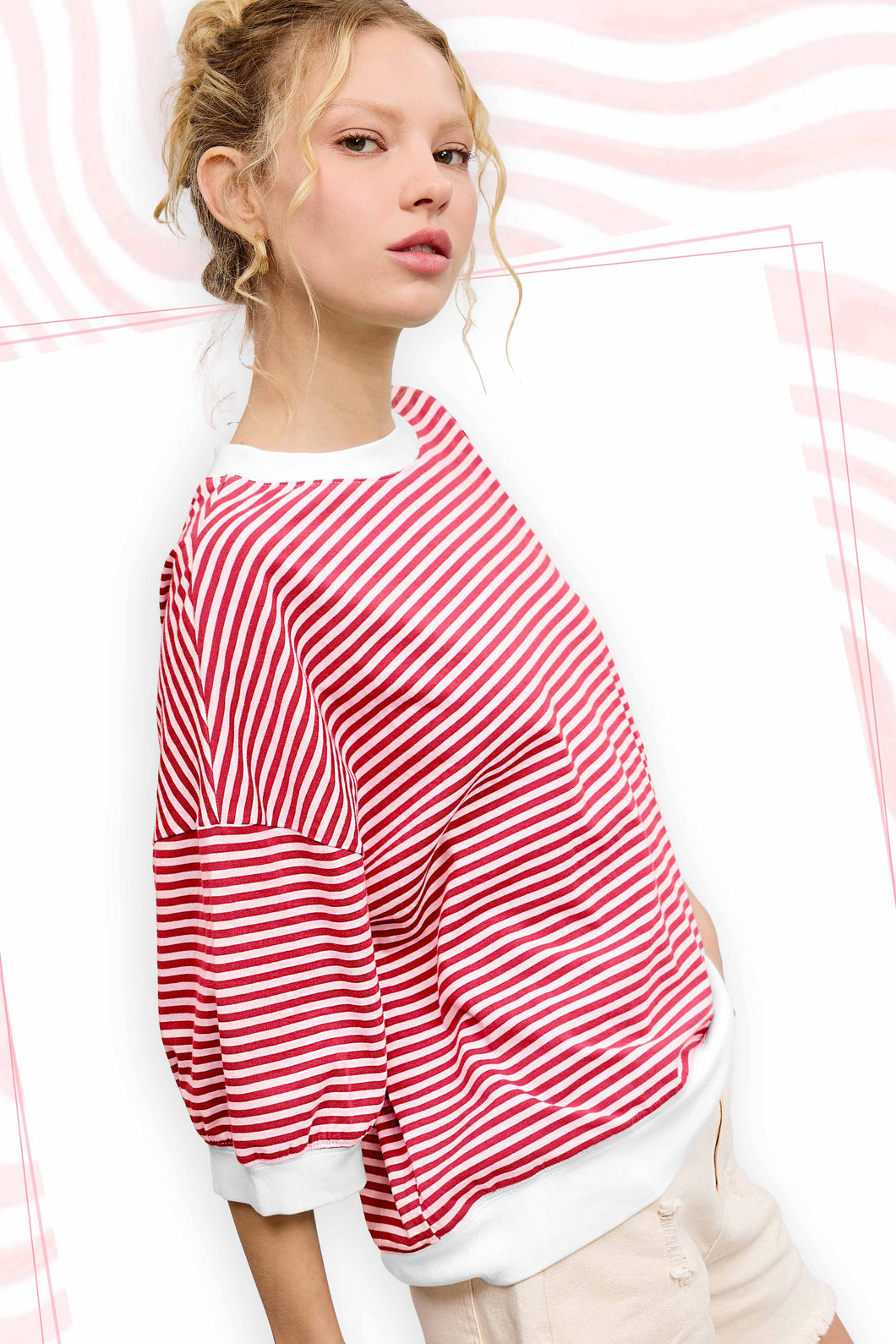 Tomato Stripe Short Sleeve