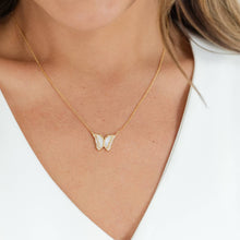 Load image into Gallery viewer, Sweet Shell Pave Butterfly Necklace
