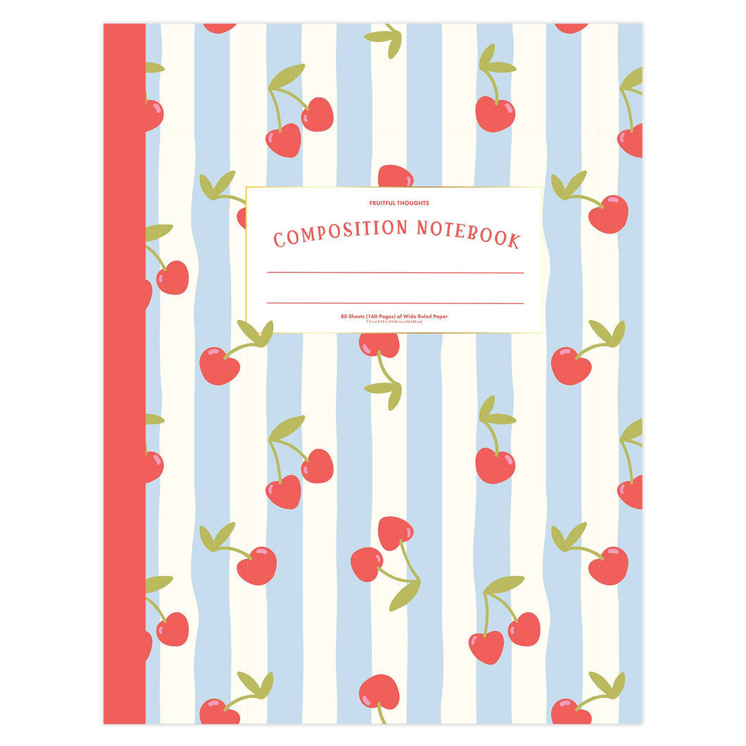 Cherry Striped Composition Notebook