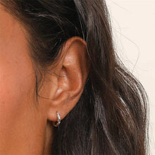 Load image into Gallery viewer, Dainty Gold Star Huggie Hoop Earrings

