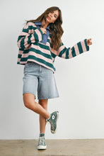 Load image into Gallery viewer, Striped Quarter-Zip Sweatshirt
