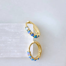 Load image into Gallery viewer, Blue Opal Huggie
