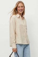 Load image into Gallery viewer, Naked Zebra - Linen Blend Rolled Sleeve Shirt: Off White / M
