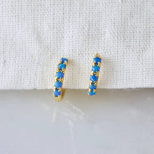 Load image into Gallery viewer, Blue Opal Huggie
