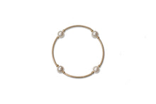 Load image into Gallery viewer, 8mm White Pearl Gold Blessing Bracelet: S
