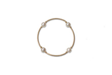 Load image into Gallery viewer, 8mm White Blessing Bracelet with Gold Filled Tubes: L
