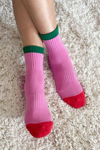 Load image into Gallery viewer, Color Block Girlfriend Socks : Rose Green
