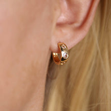 Load image into Gallery viewer, GoldFi - 18k Gold Filled Huggie Large CZ Hoop Earrings
