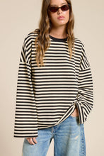 Load image into Gallery viewer, Mimosa - Striped Terry Oversized Long Sleeve Top: Golden / L
