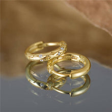 Load image into Gallery viewer, Dainty Gold Star Huggie Hoop Earrings
