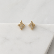Load image into Gallery viewer, CZ Pave Star Stud Earrings
