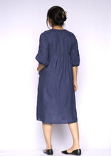Load image into Gallery viewer, Navy Cotton Gauze Dress
