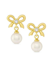 Load image into Gallery viewer, Bow and Freshwater Pearl Earrings
