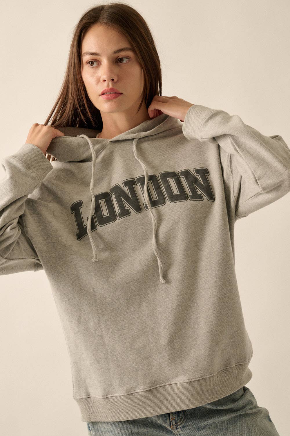 Vintage Canvas - London French Terry Graphic Hoodie: HEATHER GREY / S