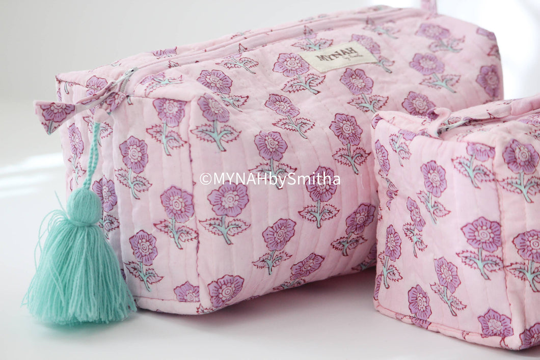 Lavender floral print travel bag