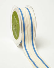 Load image into Gallery viewer, May Arts Ribbon - 1.5&quot; Woven Cotton Sky Blue Double Stripes Ribbon
