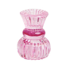 Load image into Gallery viewer, Small Pink Glass Candle Holder - Valentine&#39;s Day Gift
